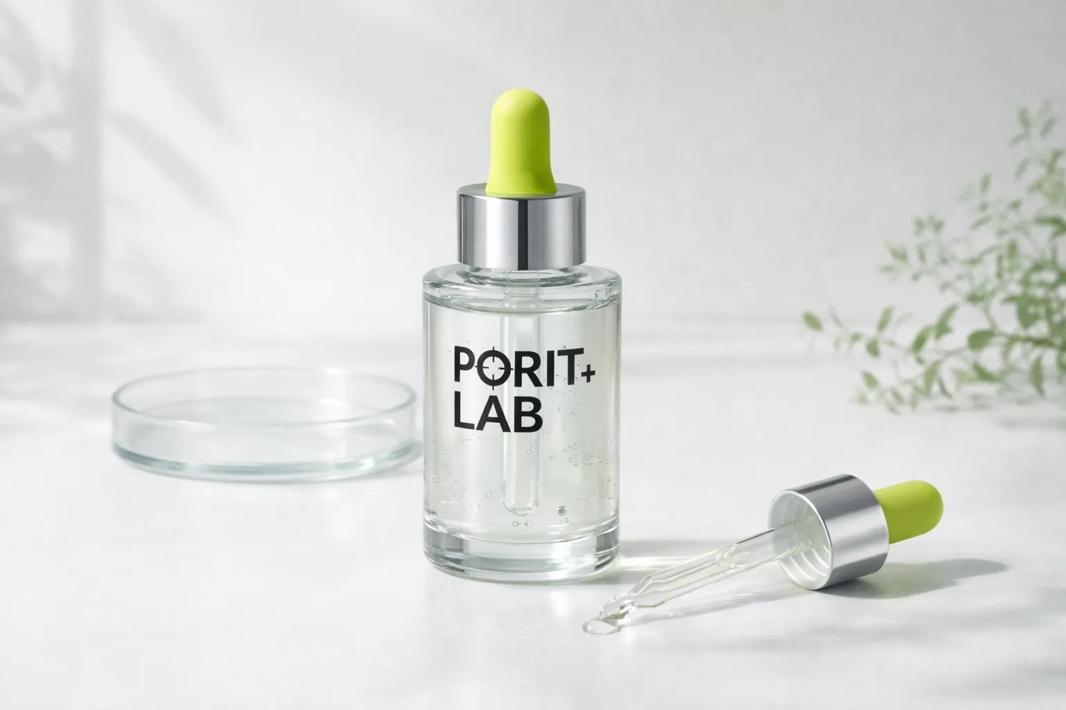 PORIT LAB 스포이트 앰플 병과 유리 페트리 접시