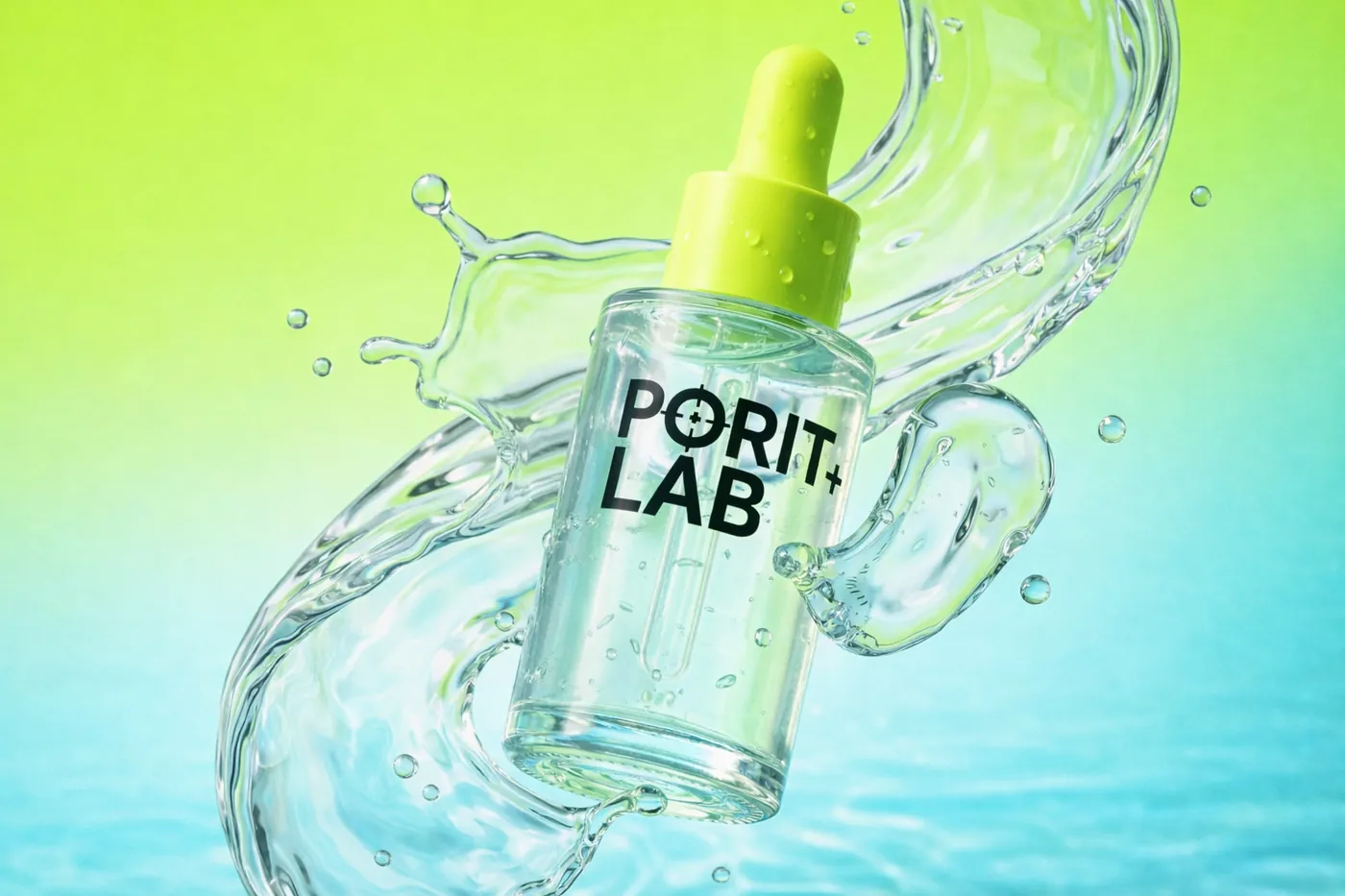 물결 사이의 PORIT LAB 앰플 연출 이미지